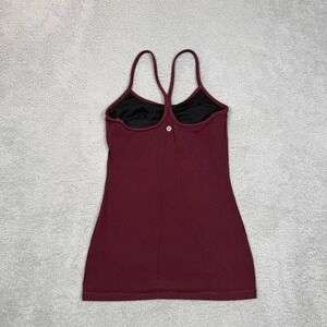 Lululemon Power Y Tank Top Burgundy Maroon Sleeveless Activewear Top Size 4 Gym